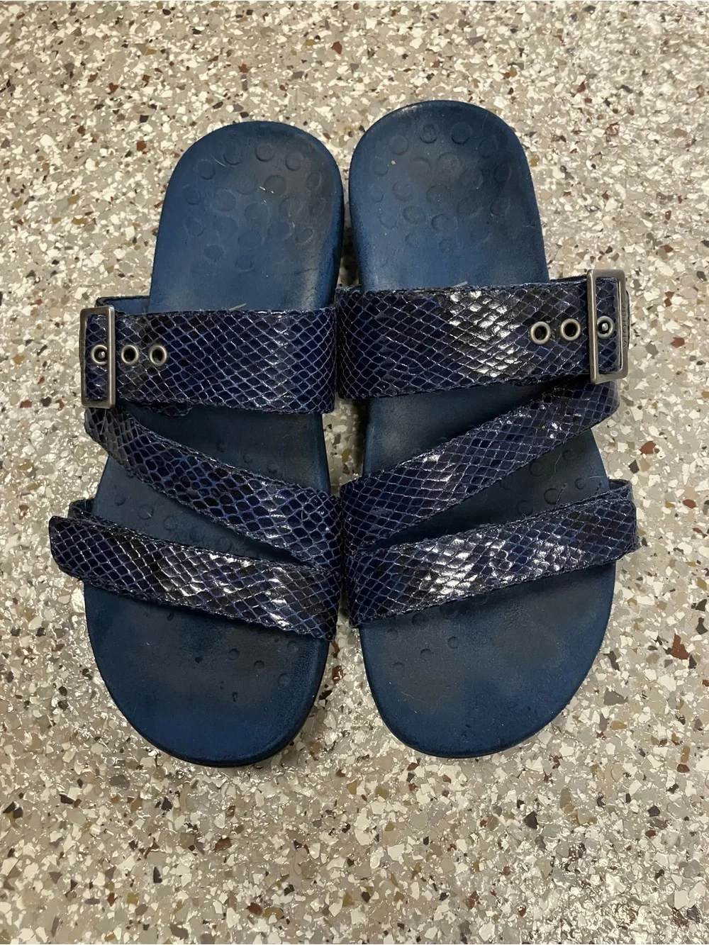 Vionic Skylar Sandals Navy Blue Adjustable Buckle (9)